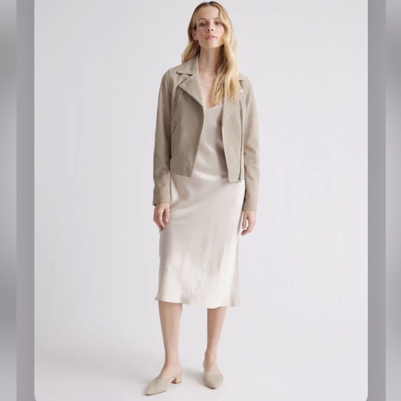 Quince 100% Washable Silk Slip Dress in Champagne - Picture 5 of 14